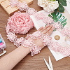 Organza Lace Trim with Resin Imitation Pearl Beads OCOR-WH0085-53A-3