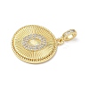 Brass Micro Pave Clear Cubic Zirconia Pendants KK-L253-17G-O-2