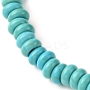 Synthetic Turquoise Flat Round Beaded Stretch Bracelets for Women BJEW-JB09717-07-3