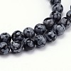 Natural Snowflake Obsidian Round Bead Strands G-J303-09-8mm-3