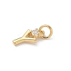 Brass Pave Clear Cubic Zirconia Charms KK-A273-01G-Y-2