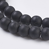 Synthetical Black Stone Beads Strands X-G-G508-7-3