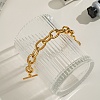 304 Stainless Steel Cable Chain Bracelets for Women BJEW-C129-08B-G-1