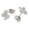 Rack Plating Club Brass Pave Cubic Zirconia Stud Earrings for Women EJEW-Z059-10P-2