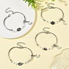 Natural Paua Shell & Star Freshwater Shell Link Bracelets BJEW-JB14326-1