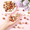 240Pcs 12 Styles Mixed Shapes Wood Beads WOOD-YW0001-73-3