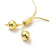 Rack Plating Brass Round Bead Slider Bracelets for Women BJEW-M232-01G-E-4