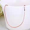 Rose Gold Plated Tin Alloy Snake Chain Fine Necklace Making NJEW-BB10173-18RG-1