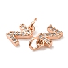 Brass Micro Pave Grade AAA Cubic Zirconia Charms LS-ZIRC-P067-11RG-Z-NR-3
