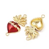 Brass Pave Clear Cubic Zirconia Connector Charms X-KK-L251-18G-01-2