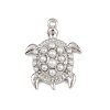 Turtle Brass ABS Imitation Pearl Pendants KK-I352-04B-P-1