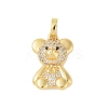 Brass Micro Pave Cubic Zirconia Pendants KK-E111-44D-G-1