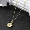 Brass Micro Pave Clear Cubic Zirconia Pendants Necklaces NJEW-M088-03G-01-4