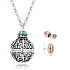 304 Stainless Steel Round Urn Ashes Pendant Necklace PW-WG9842A-05-1