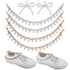 6Pcs 3 Styles Plastic Imitation Pearl & Iron Chain Boot Strap Chains and Shoe Buckle Clips HJEW-GA00043-1