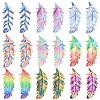 9Pcs 9 Colors Ion Plating(IP) 201 Stainless Steel Filigree Pendants STAS-YW0002-55-2