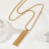 304 Stainless Steel Clear Cubic Zirconia Rectangle Constellation Pendant Necklaces for Women Men NJEW-S435-01G-L-3