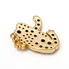 Brass Micro Pave Green Cubic Zirconia Pendants KK-I668-40-3