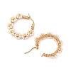PVD Vacuum Plating 304 Stainless Steel Flower Hoop Earrings EJEW-U017-01G-04-2