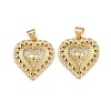 Brass Micro Pave Cubic Zirconia Pendants ZIRC-I367-07G-09-1