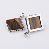 Natural Tiger Eye Pendants G-E442-02D-2