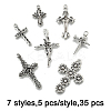 35Pcs 7 Styles Tibetan Style Alloy Pendants TIBE-FP0001-20-3