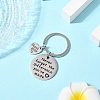 1Pc Teacher's Day Gift 201 Stainless Steel Word Thank You Keychains KEYC-FS0001-08-3
