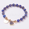 Natural Lapis Lazuli Beads Stretch Bracelets BJEW-I261-01B-1