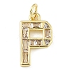 Brass Micro Pave Cubic Zirconia Pendants KK-V014-01G-16-1