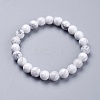 Natural Howlite Beaded Stretch Bracelets BJEW-I253-8mm-08-1