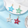 4Pcs 4 Colors Electroplate Glass Star Pendant Decorations HJEW-TA00411-2