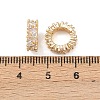 Brass Micro Pave Clear Cubic Zirconia European Beads KK-C142-03LG-3