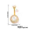 Chic Flat Round Brass Full Crystal Rhinestone Curved Barbell Belly Button Rings with Shiny Delicate Design YW9589-5-1