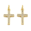 Brass Micro Pave Cubic Zirconia Pendants KK-C092-21B-G-1