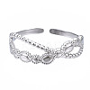 Non-Tarnish 304 Stainless Steel Criss Cross Open Cuff Ring RJEW-T023-71P-1