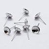 Rhodium Plated 925 Sterling Silver Ear Stud Findings STER-K167-043D-P-2