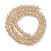 Electroplated Natural Agate Beads Strands G-B191-A07-6mm-07-4