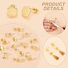 Unicraftale 50Pcs 201 Stainless Steel Flower Stud Earring Findings with Hole & 304 Stainless Steel Pins & Ear Nuts STAS-UN0047-02-5