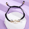 Flat Round with Angel 304 Stainless Steel Link Bracelets BJEW-A036-04A-G-2