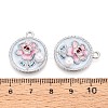 Rack Plating Alloy Enamel Pendants ENAM-N065-17P-3
