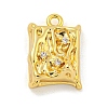 Brass Micro Pave Clear Cubic Zirconia Pendants LS-KK-O008-01D-G-1