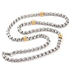 304 Stainless Steel Box Chain Necklaces for Women LS-NJEW-G140-03GP-1