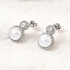 Brass Micro Pave Cubic Zirconia Stud Earrings CU-CBABA66-08P-2