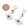 Glass Seed Bead Evil Eye Hoop Earrings EJEW-MZ00272-5