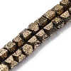 Electroplated Natural Lava Rock Beads Strands G-A256-D01-01D-1
