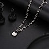 Lock 304 Stainless Steel Pendant Cable Pendant Necklaces FS-WGE7469-01-2
