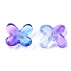 Transparent Spray Painted Glass Beads X-GLAA-N035-012-C02-2