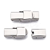 Non-Tarnish Smooth Surface 201 Stainless Steel Watch Band Clasps X-STAS-R063-64-1