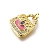 Brass Micro Pave Clear Cubic Zirconia Pendants KK-F899-09G-2