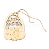 DIY Egg Shape Handmade Hollow Out Graffiti Wood LS-WOOD-G007-03-4